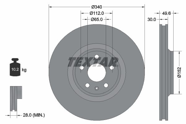 TEXTAR Тормозной диск 92160503
