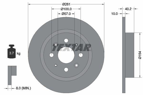 TEXTAR Тормозной диск 92162200