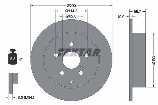 TEXTAR Тормозной диск 92164803