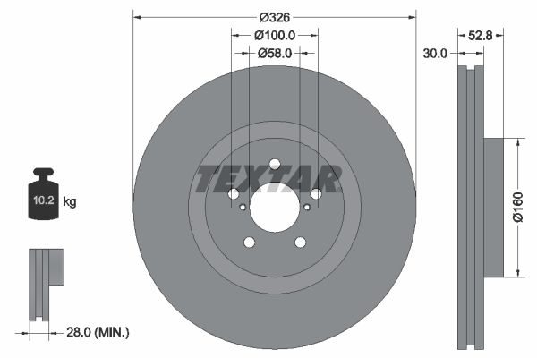 TEXTAR stabdžių diskas 92167900