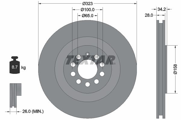 TEXTAR Тормозной диск 92168903