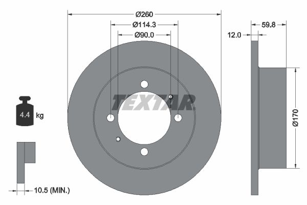 TEXTAR Тормозной диск 92169603