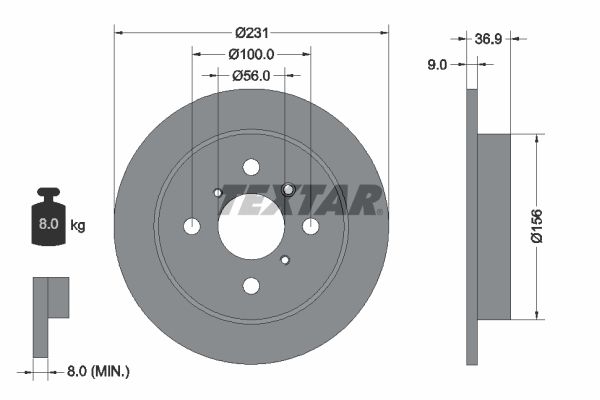 TEXTAR Тормозной диск 92169803