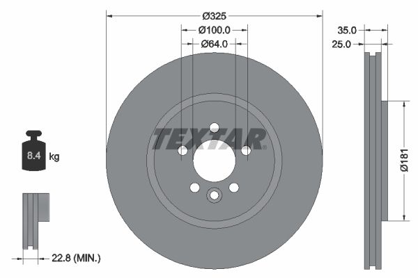 TEXTAR Тормозной диск 92170303