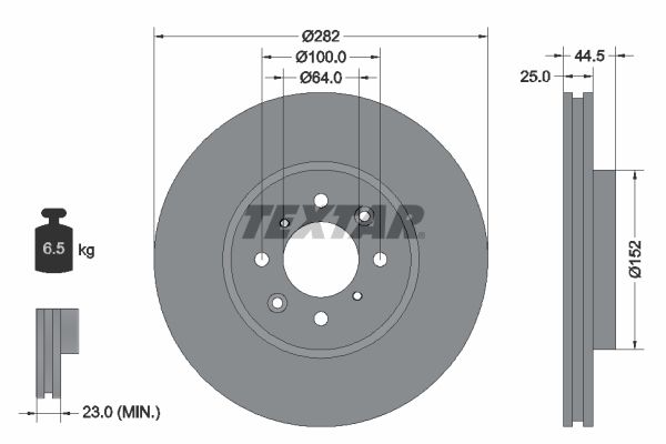 TEXTAR Тормозной диск 92170703
