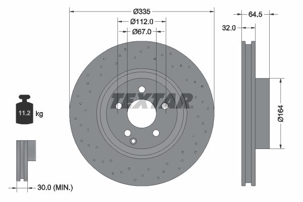 TEXTAR Тормозной диск 92171903