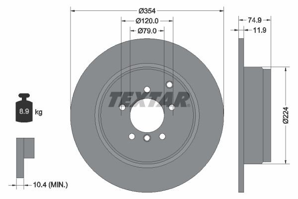 TEXTAR stabdžių diskas 92174100