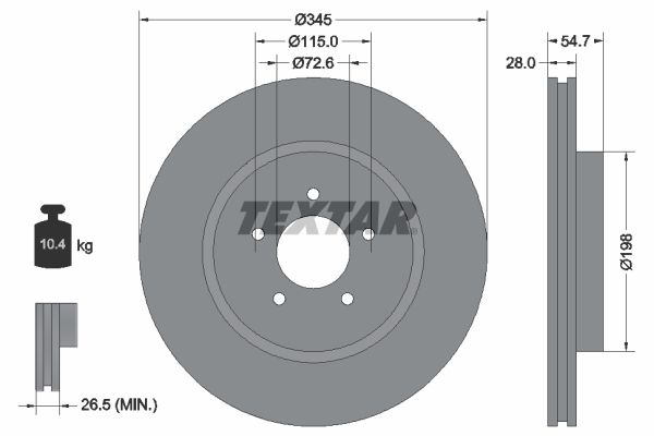TEXTAR Тормозной диск 92177103