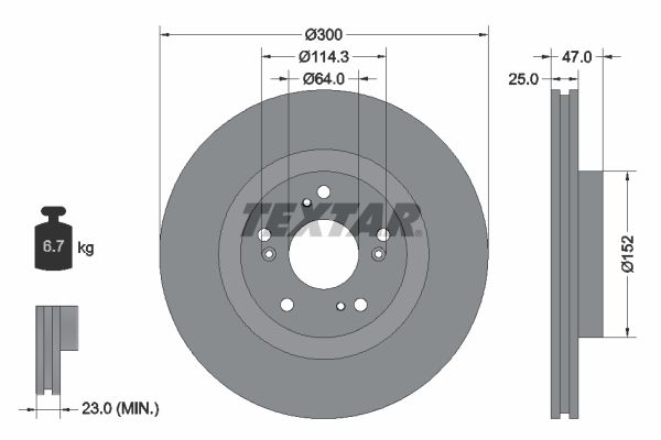 TEXTAR Тормозной диск 92177903