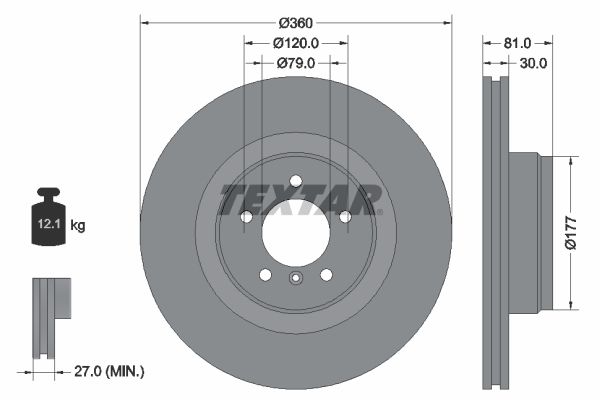 TEXTAR stabdžių diskas 92178403