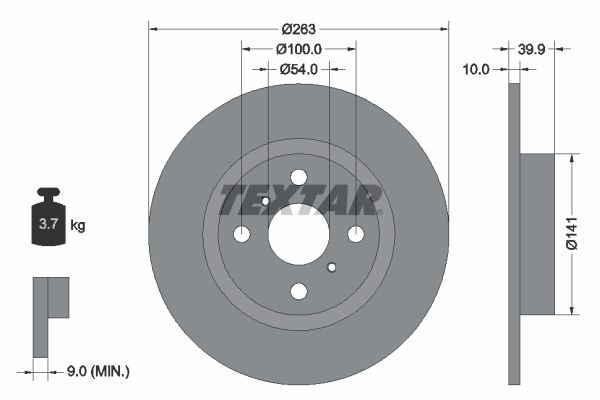 TEXTAR stabdžių diskas 92179303