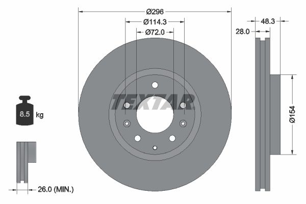 TEXTAR Тормозной диск 92180803