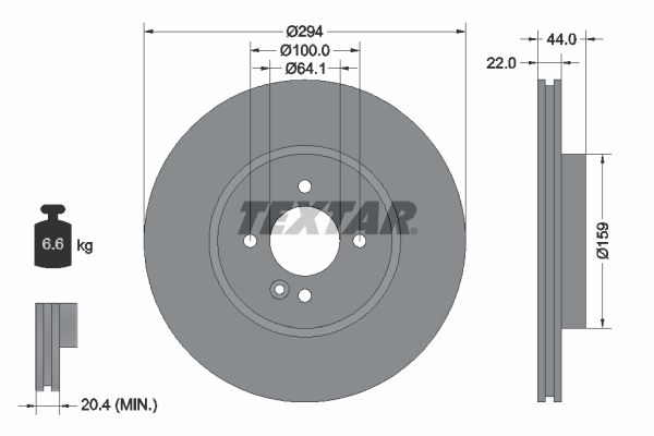 TEXTAR Тормозной диск 92183503