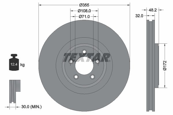 TEXTAR Тормозной диск 92186303