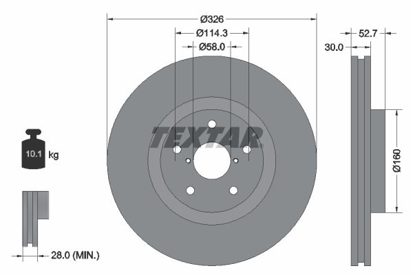 TEXTAR stabdžių diskas 92194303