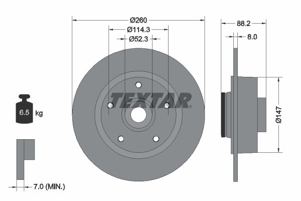 TEXTAR Тормозной диск 92195900