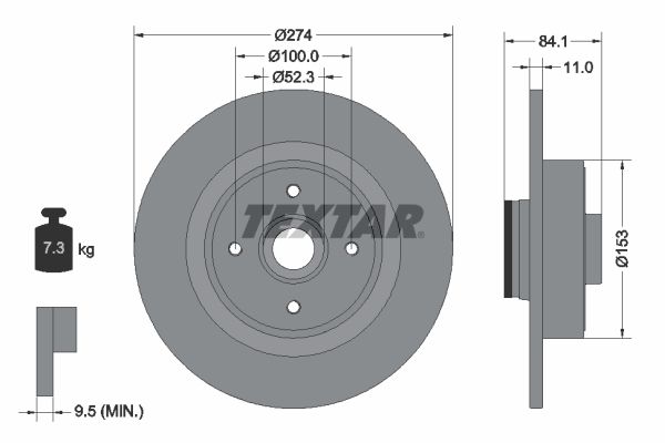 TEXTAR Тормозной диск 92223200