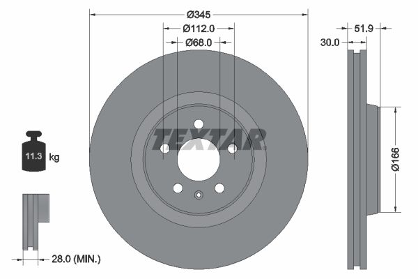 TEXTAR Тормозной диск 92229203