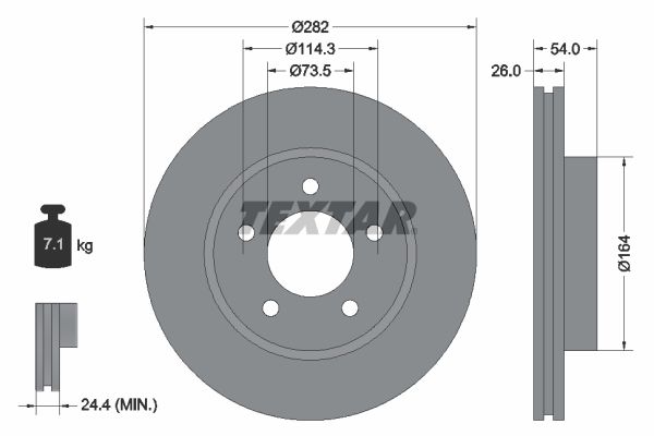 TEXTAR Тормозной диск 92229903