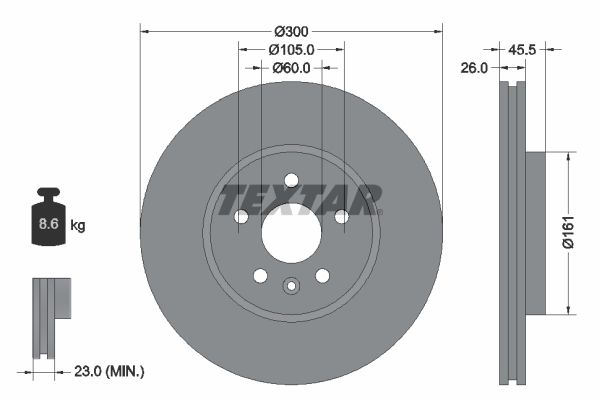 TEXTAR Тормозной диск 92243303