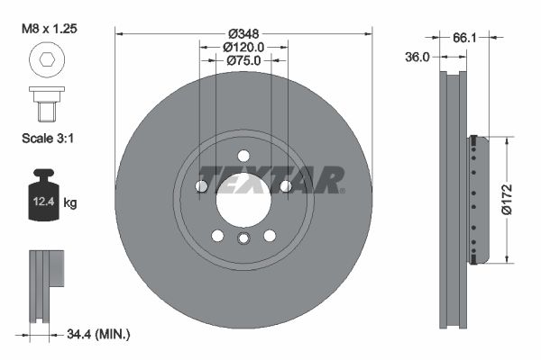 TEXTAR Тормозной диск 92253825
