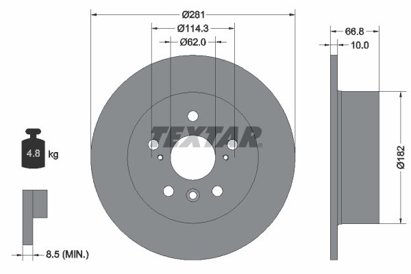 TEXTAR Тормозной диск 92257803