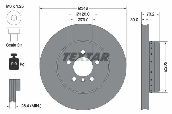 TEXTAR Тормозной диск 92266825