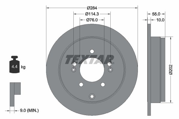 TEXTAR Тормозной диск 92271003