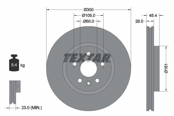 TEXTAR Тормозной диск 92277203