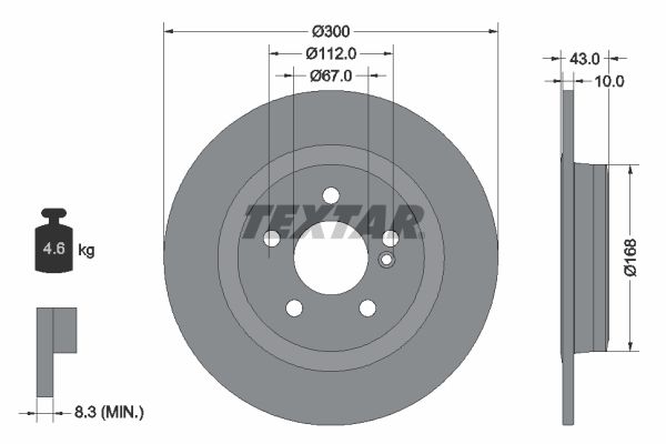 TEXTAR Тормозной диск 92277503