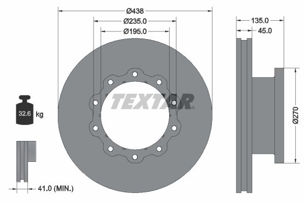 TEXTAR stabdžių diskas 93058200