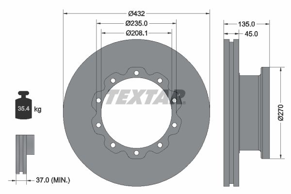 TEXTAR Тормозной диск 93087000