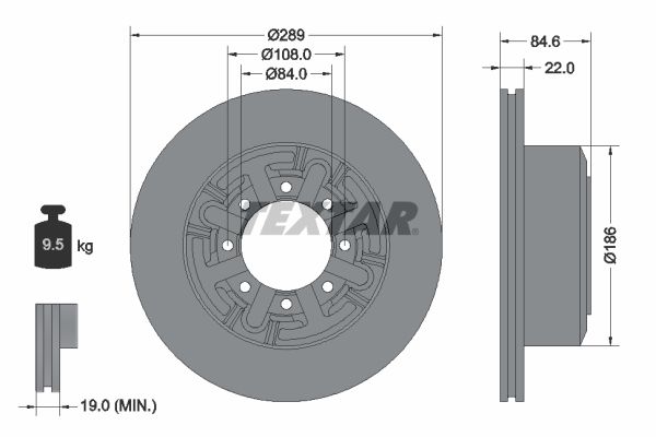 TEXTAR Тормозной диск 93089600