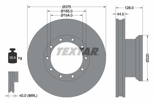 TEXTAR Тормозной диск 93105700