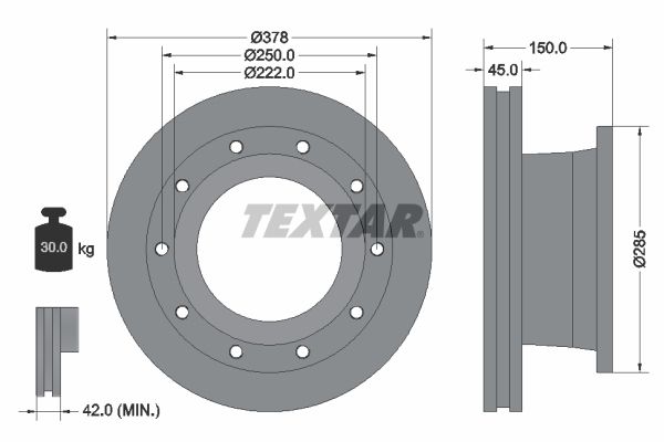 TEXTAR Тормозной диск 93117700