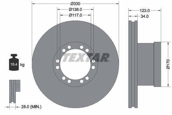 TEXTAR Тормозной диск 93142400