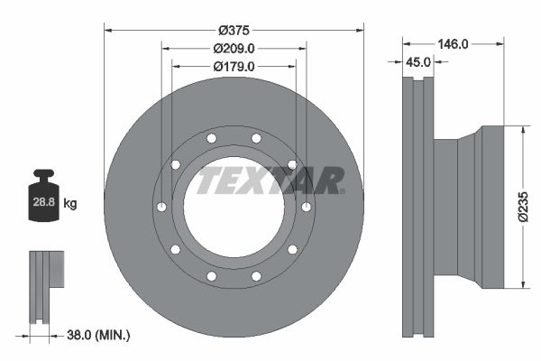 TEXTAR Тормозной диск 93142800