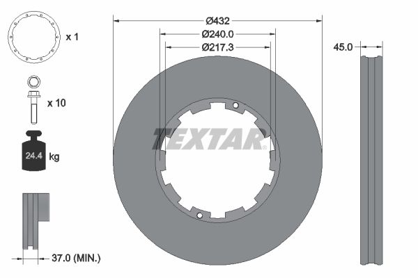 TEXTAR Тормозной диск 93145600