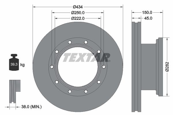 TEXTAR Тормозной диск 93192700