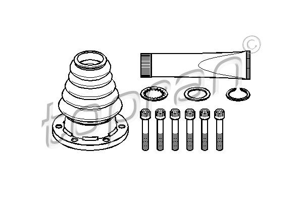 TOPRAN Комплект пылника, приводной вал 102 815