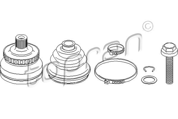 TOPRAN Шарнирный комплект, приводной вал 103 746