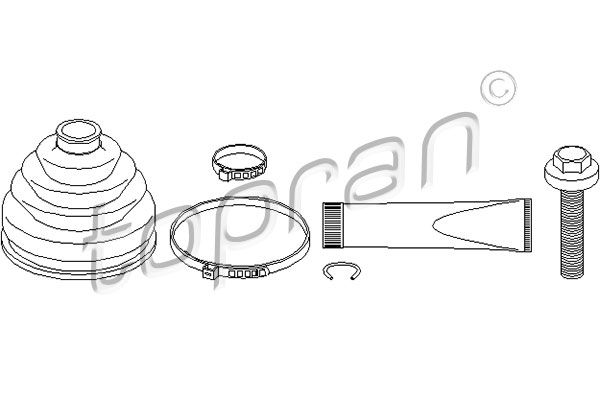 TOPRAN Комплект пылника, приводной вал 107 079