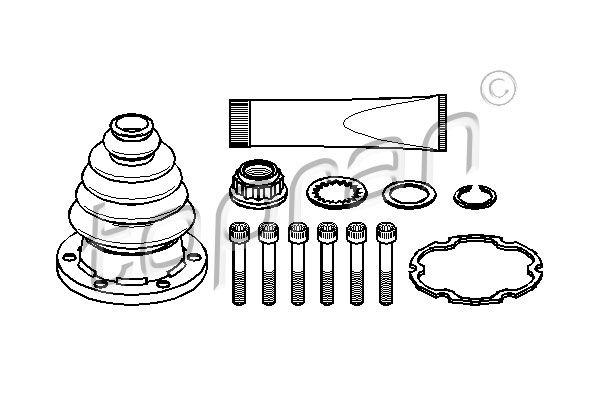 TOPRAN Комплект пылника, приводной вал 108 212