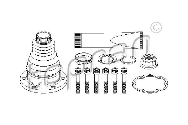 TOPRAN Комплект пылника, приводной вал 108 380