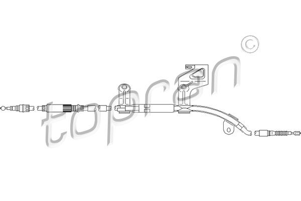 TOPRAN Тросик, cтояночный тормоз 110 992
