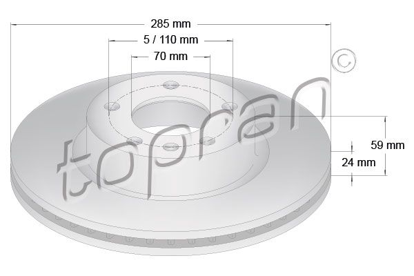 TOPRAN stabdžių diskas 200 941