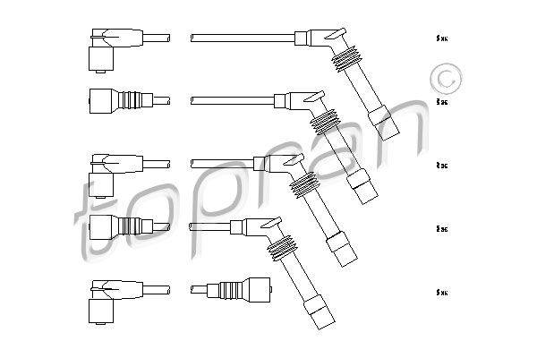 TOPRAN Комплект проводов зажигания 206 243