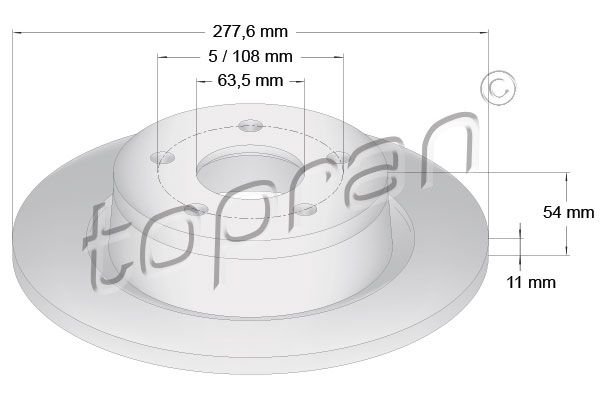 TOPRAN stabdžių diskas 302 249