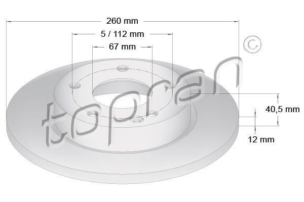 TOPRAN Тормозной диск 400 848