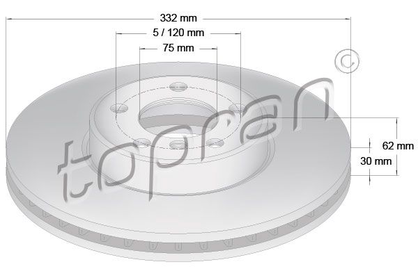 TOPRAN stabdžių diskas 501 190